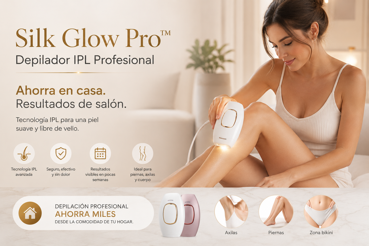 SilkGlow Pro Depilador IPL Profesional en Casa