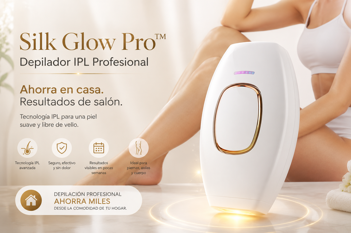 SilkGlow Pro Depilador IPL Profesional en Casa